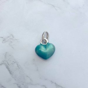 EUC Links of London sterling silver turquoise enamel heart charm